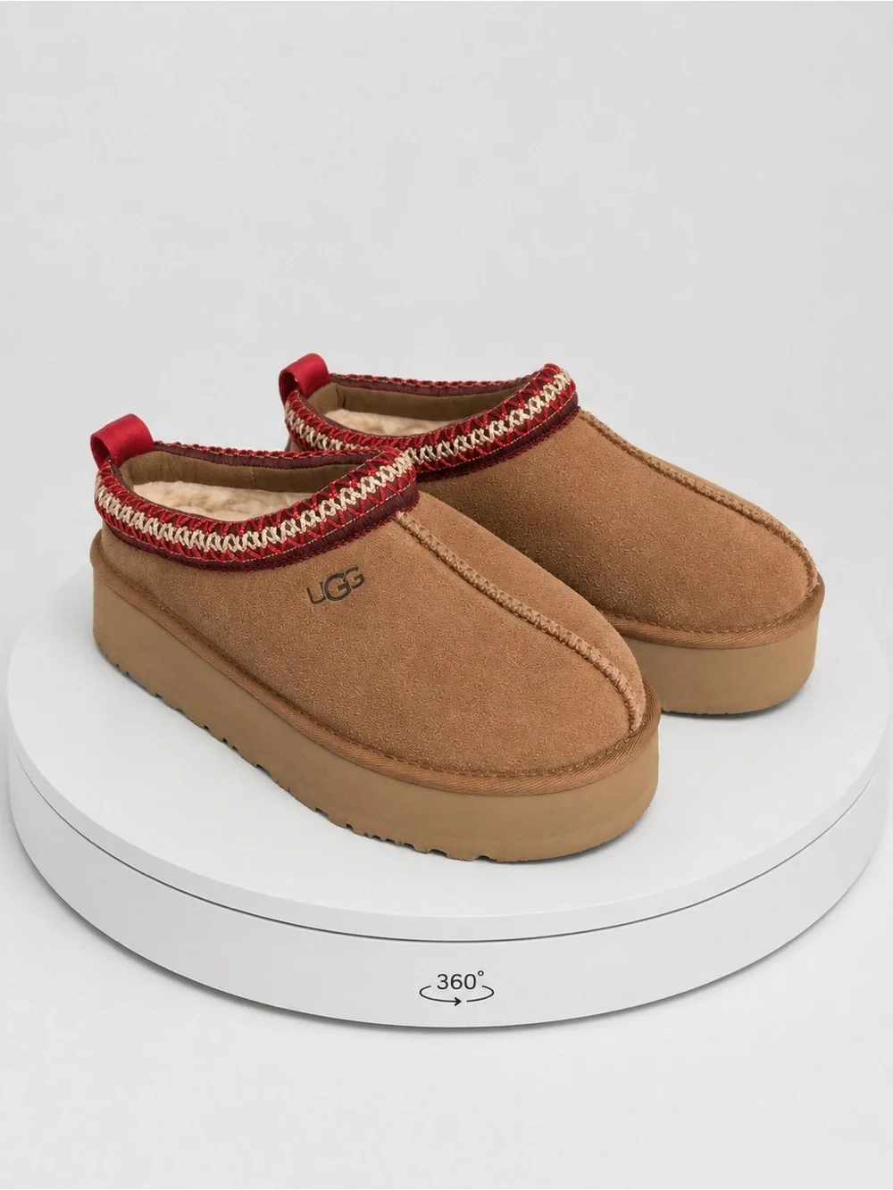 UGG Tass Mule - Chestnut with Red Trim